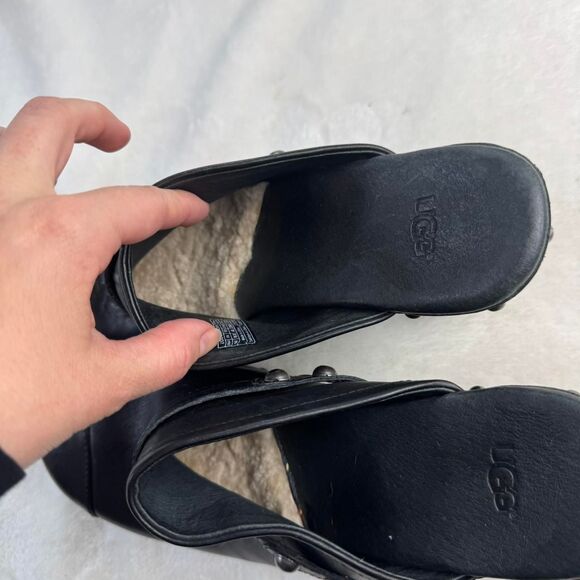 Vintage UGG Leather and Wood Clogs with Studs - Picture 5 of 6